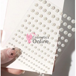 Perlute din acril pentru make-up, par sau corp cu adeziv PGA001AA Crem 2-3mm 218 buc